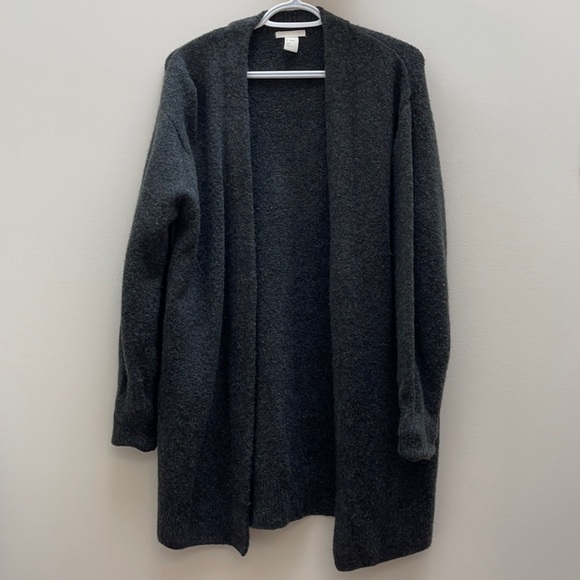 Dark grey fuzzy cardigan from H&M in a size small. - Picture 1 of 2